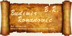Budimir Romanović vizit kartica